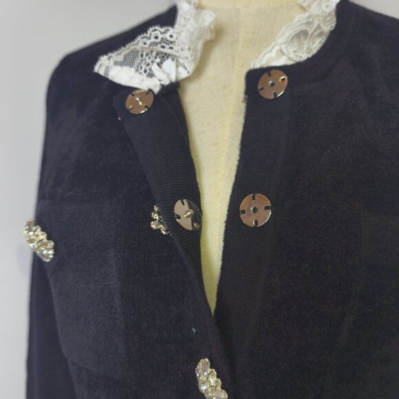 self-portrait Black Chenille Knit Mini Dress size M - Picture 13 of 16